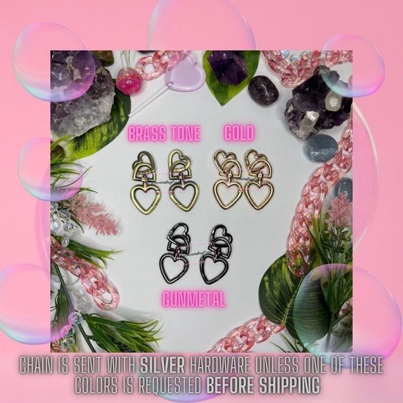 TRIPLE HEARTS Violet Jelly Purple Resin Bag Strap Novelty Bag Strap - Picture 11 of 11